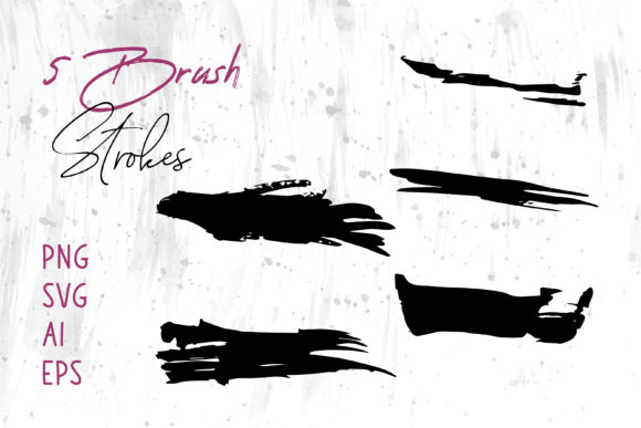 Authentic Grunge Brush Strokes Hand Drawn