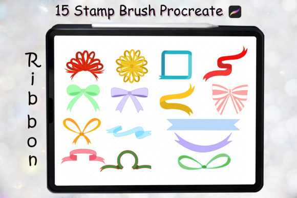Elevate Your Digital Designs with the 15 Ribbon Bow Stamp Brush Procreate Collection