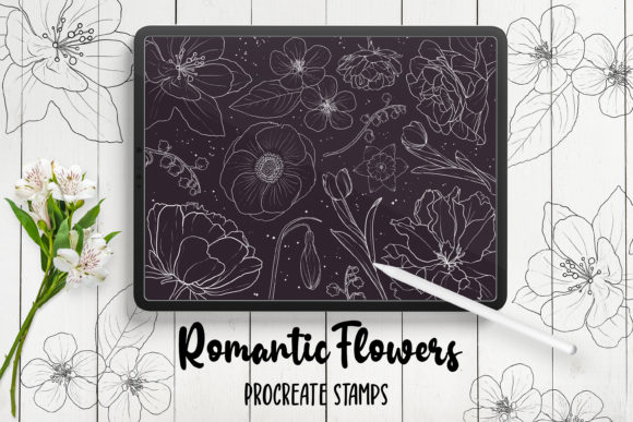 Evaluating Hand Drawn Flowers Procreate Stamps for Digital Design