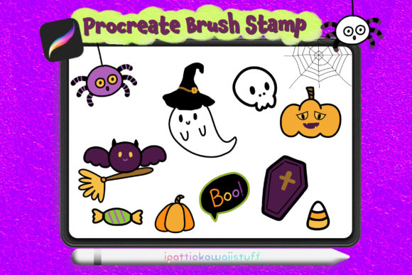 Spooky Cute: Procreate Brush Stamps Doodle Halloween