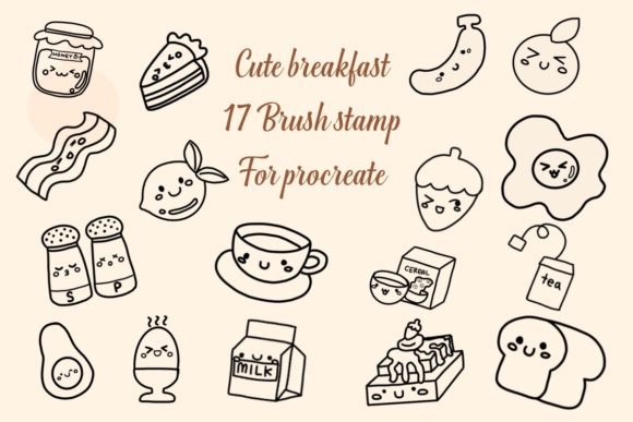 Start Your Day with a Smile: The Cute Breakfast Brush Stamp Procreate Collection