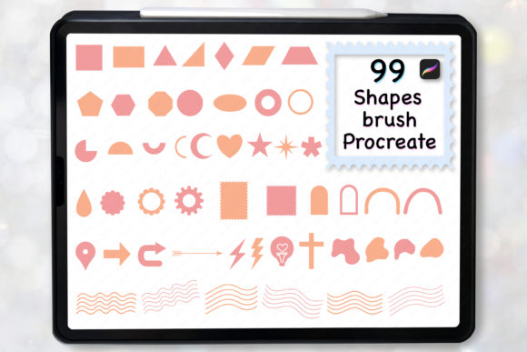 Strategic Design Efficiency with the 99 Shape Geometry Brush Stamp Procreate Pack