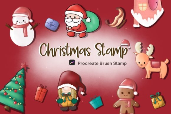 Transform Your Holiday Designs with the Procreate Brush Stamp 20 Christmas Set1