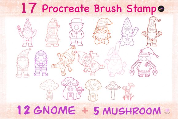 Unlock Nordic Magic: Mastering the 17 Gnome Valentine Brush Stamp Procreate Pack